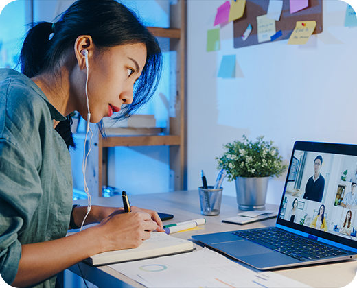 girl learning content